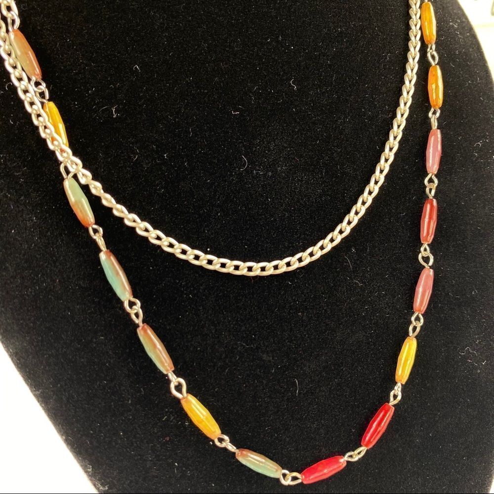 Multi Color Bead Necklace - Picture 2 of 4